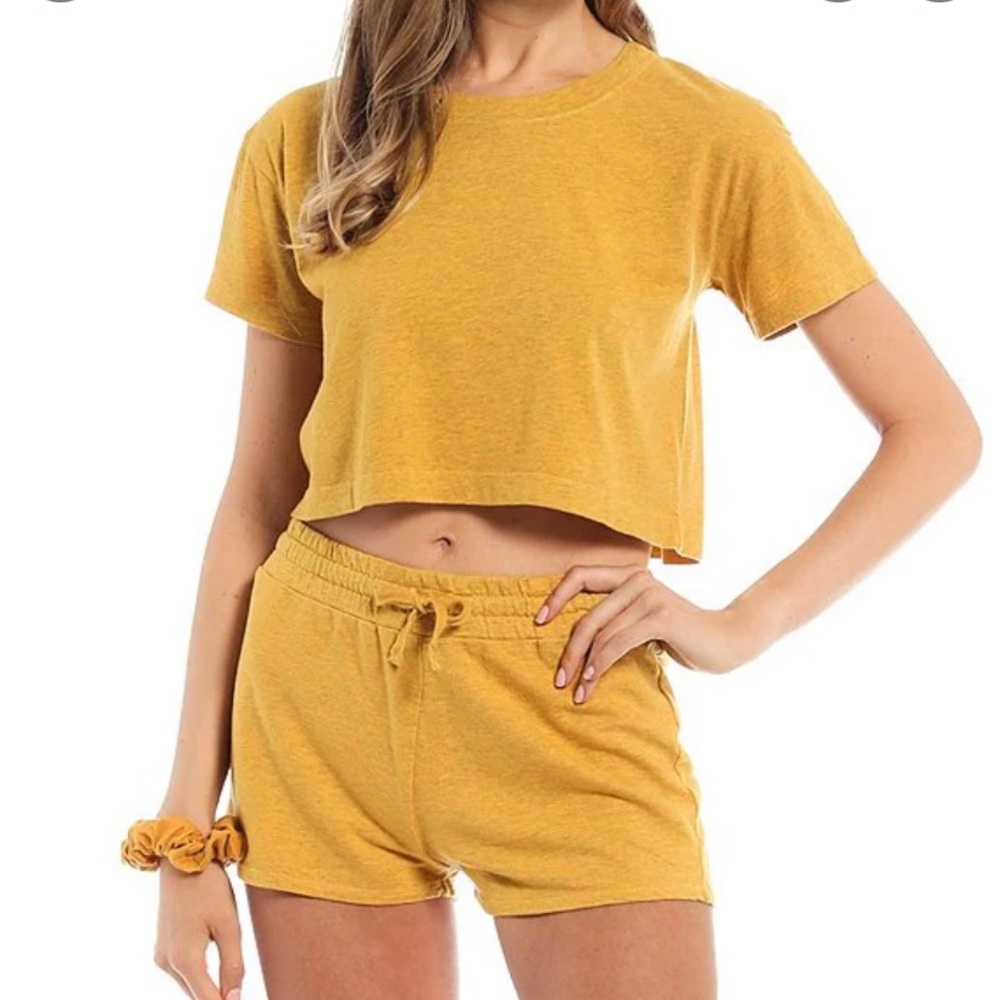 Sundown X Splendid Playa Shorts w/ Kiki Crop T-Shirt Matching Set